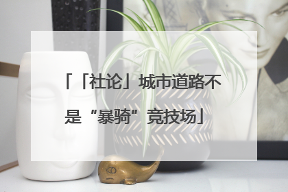 「社论」城市道路不是“暴骑”竞技场