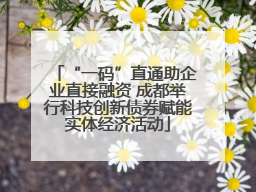 “一码”直通助企业直接融资 成都举行科技创新债券赋能实体经济活动