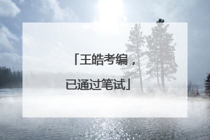 王皓考编，已通过笔试