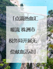 点滴热血汇暖流 株洲市税务局开展无偿献血活动