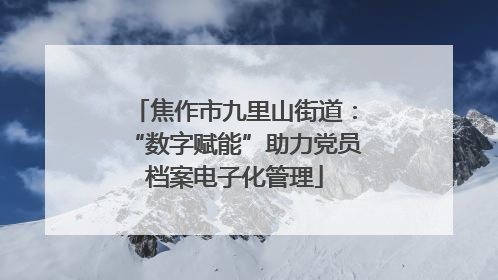 焦作市九里山街道：“数字赋能”助力党员档案电子化管理