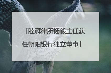 睦湃律所杨毅主任获任朝阳银行独立董事