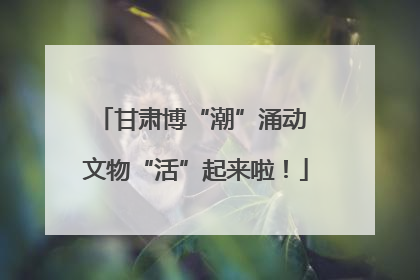甘肃博“潮”涌动 文物“活”起来啦！
