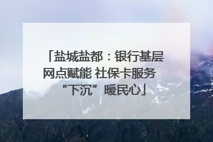 盐城盐都：银行基层网点赋能 社保卡服务 “下沉”暖民心