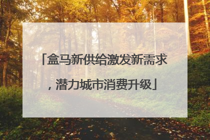 盒马新供给激发新需求，潜力城市消费升级
