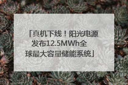 真机下线！阳光电源发布12.5MWh全球最大容量储能系统