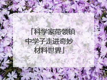 科学家带领镇中学子走进奇妙材料世界