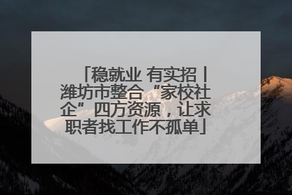 稳就业 有实招丨潍坊市整合“家校社企”四方资源，让求职者找工作不孤单