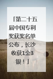 第二十五届中国专利奖获奖名单公布，长沙收获1金3银！