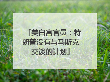 美白宫官员：特朗普没有与马斯克交谈的计划