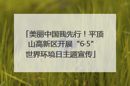 美丽中国我先行！平顶山高新区开展“6·5”世界环境日主题宣传