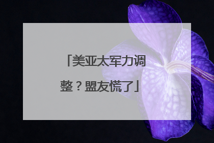 美亚太军力调整？盟友慌了