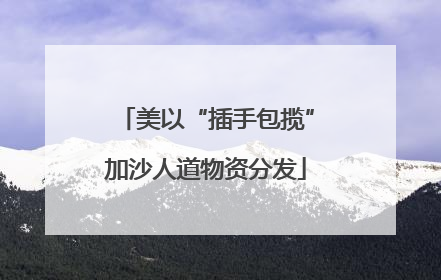 美以“插手包揽”加沙人道物资分发