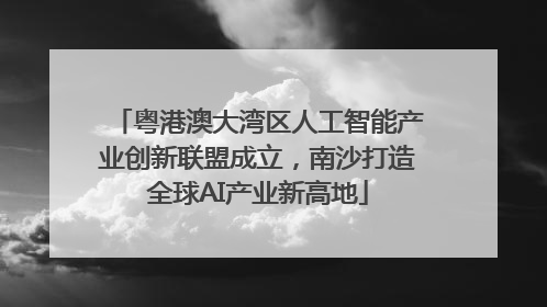粤港澳大湾区人工智能产业创新联盟成立，南沙打造全球AI产业新高地