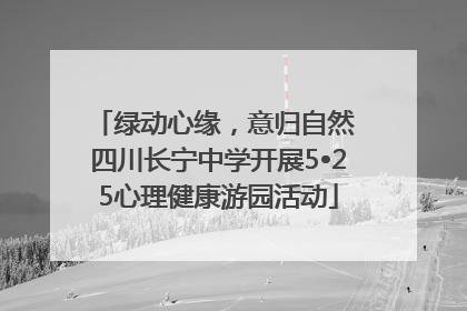 绿动心缘，意归自然 四川长宁中学开展5•25心理健康游园活动