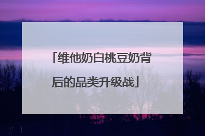 维他奶白桃豆奶背后的品类升级战