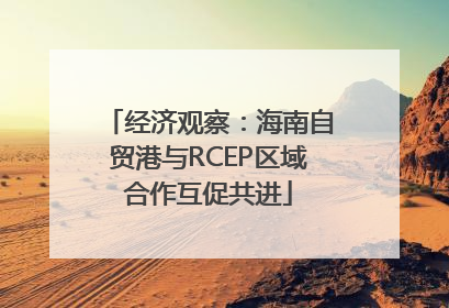 经济观察：海南自贸港与RCEP区域合作互促共进
