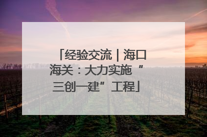 经验交流｜海口海关：大力实施“三创一建”工程