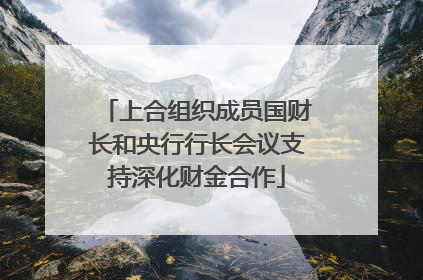 上合组织成员国财长和央行行长会议支持深化财金合作