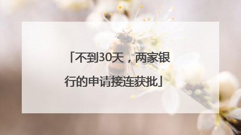 不到30天，两家银行的申请接连获批