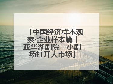 中国经济样本观察·企业样本篇︱亚华湖剧院：小剧场打开大市场