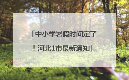 中小学暑假时间定了！河北1市最新通知