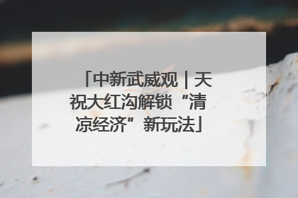 中新武威观｜天祝大红沟解锁“清凉经济”新玩法