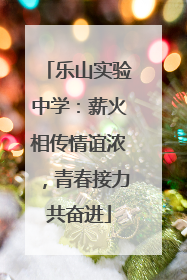 乐山实验中学：薪火相传情谊浓，青春接力共奋进