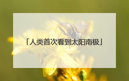 人类首次看到太阳南极