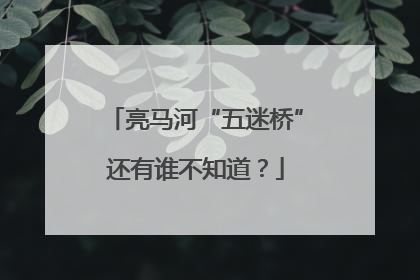 亮马河“五迷桥”还有谁不知道？