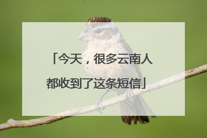 今天，很多云南人都收到了这条短信