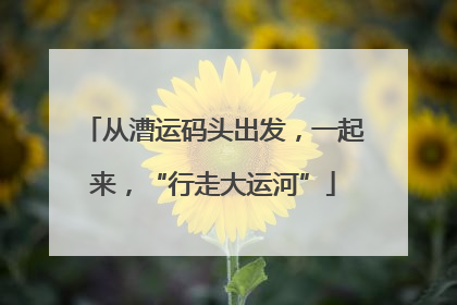 从漕运码头出发，一起来，“行走大运河”