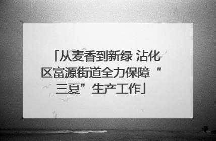 从麦香到新绿 沾化区富源街道全力保障“三夏”生产工作