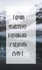 伊朗：考虑暂停同国际原子能机构合作