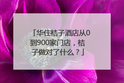华住桔子酒店从0到900家门店，桔子做对了什么？