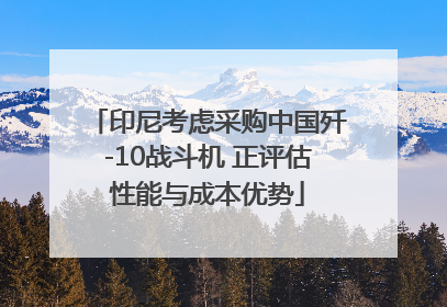 印尼考虑采购中国歼-10战斗机 正评估性能与成本优势