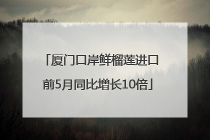 厦门口岸鲜榴莲进口 前5月同比增长10倍
