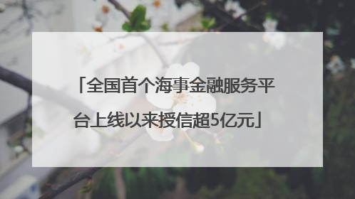 全国首个海事金融服务平台上线以来授信超5亿元