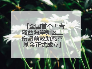 全国首个！青岛西海岸新区工伤超前救助慈善基金正式成立