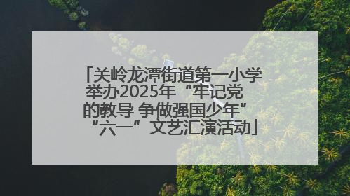 关岭龙潭街道第一小学举办2025年“牢记党的教导 争做强国少年”“六一”文艺汇演活动
