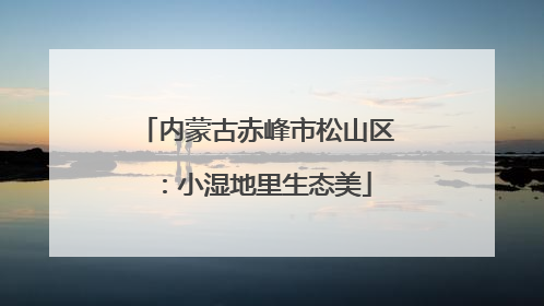 内蒙古赤峰市松山区：小湿地里生态美