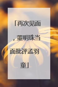 再次见面，董明珠当面批评孟羽童