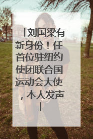 刘国梁有新身份！任首位驻纽约使团联合国运动会大使，本人发声
