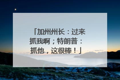 加州州长：过来抓我啊；特朗普：抓他，这很棒！