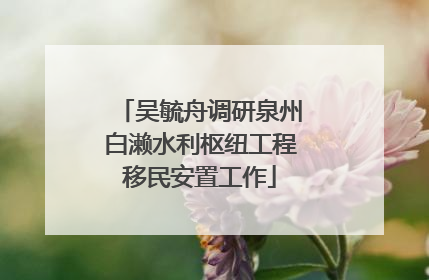 吴毓舟调研泉州白濑水利枢纽工程移民安置工作
