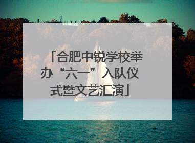 合肥中锐学校举办“六一”入队仪式暨文艺汇演
