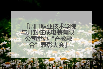 周口职业技术学院与开封住成电装有限 公司举办“产教融合”表彰大会