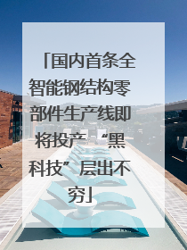 国内首条全智能钢结构零部件生产线即将投产 “黑科技”层出不穷