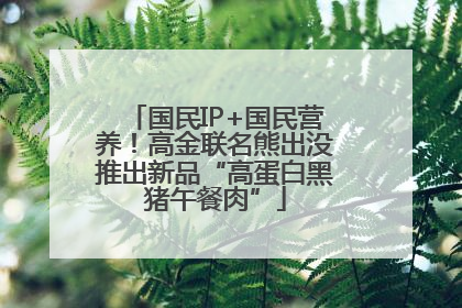 国民IP+国民营养！高金联名熊出没推出新品“高蛋白黑猪午餐肉”