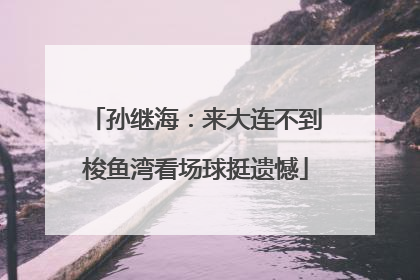 孙继海：来大连不到梭鱼湾看场球挺遗憾